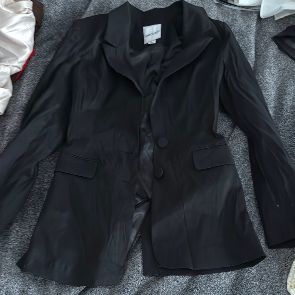Black Blazer Tailored Suit Jacket